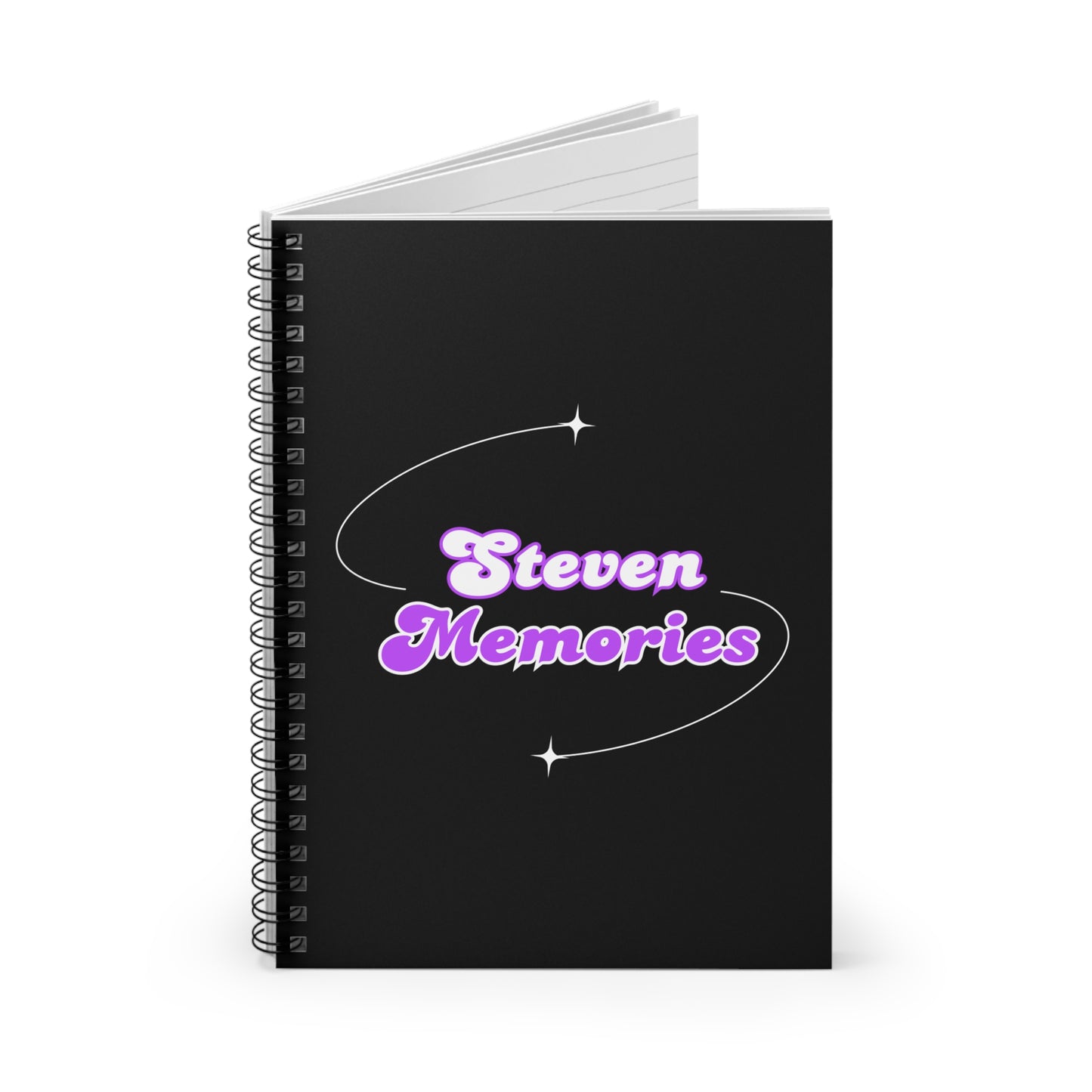 Steven Memories Spiral Notebook - Ruled Line - Black