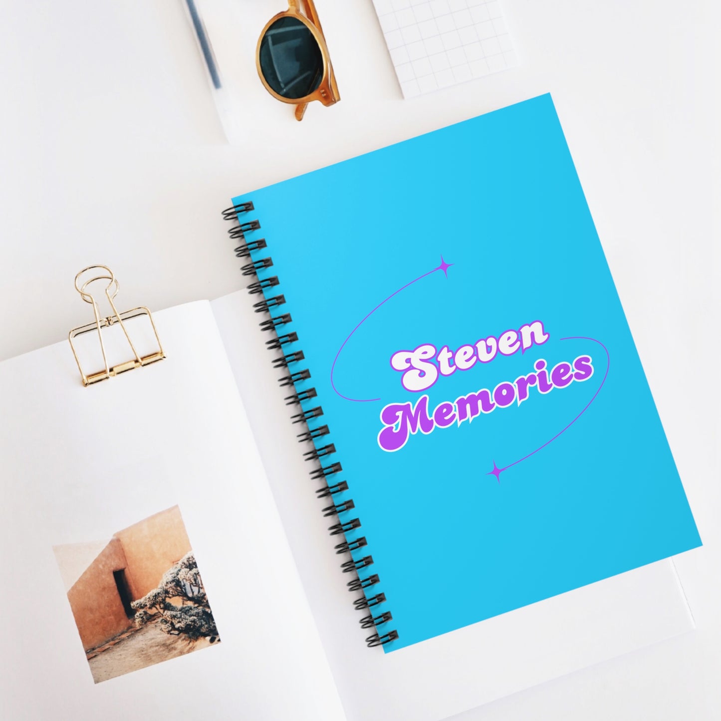 Steven Memories Spiral Notebook - Ruled Line - Blue