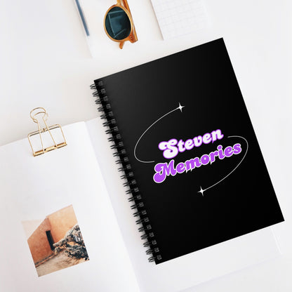 Steven Memories Spiral Notebook - Ruled Line - Black