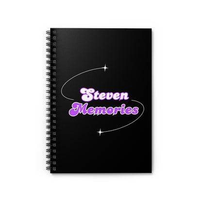 Steven Memories Spiral Notebook - Ruled Line - Black